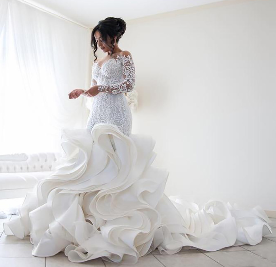 New Plus Size Fashion Mermaid Wedding Dresses New Arrival Lace Long Sleeve Muslim Vestido De Noiva Romantic Appliques Ruffles Wedding Gowns, Gold
New Plus Size Fashion Mermaid Wedding Dresses New Arrival Lace Long Sleeve Muslim Vestido De Noiva Romantic Appliques Ruffles Wedding Gowns, Gold