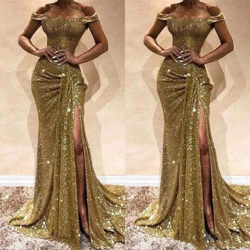 Bling Bling Sequin Split Prom Dresses Mermaid Off the Shoulder Evening Gowns Ruffled Skirt High Slit Zipper Up Back Formal Party, Water melon
Bling Bling Sequin Split Prom Dresses Mermaid Off the Shoulder Evening Gowns Ruffled Skirt High Slit Zipper Up Back Formal Party, Water melon
