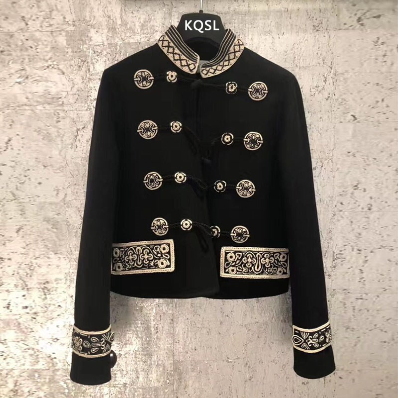 2020 Fashion Winter Women Black Jackets Coats Runway Vintage Double Breasted Embroidery Lady Jacket Overcoat Clothes, As pic
2020 Fashion Winter Women Black Jackets Coats Runway Vintage Double Breasted Embroidery Lady Jacket Overcoat Clothes, As pic
