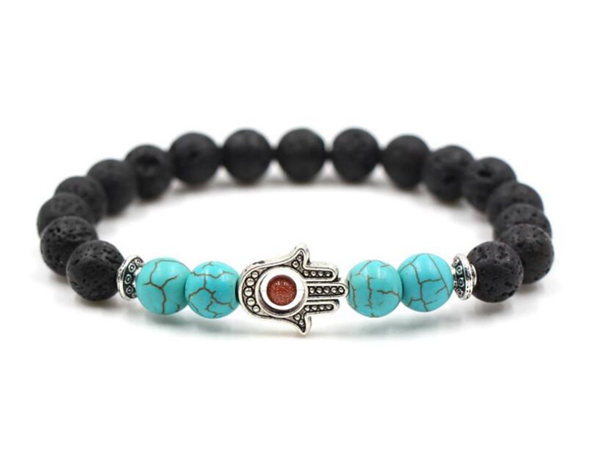 Maya Bracelet Charm Marble Beaded Bracelet Eye Beads Lava Beads Cure Energy Aura Gifts