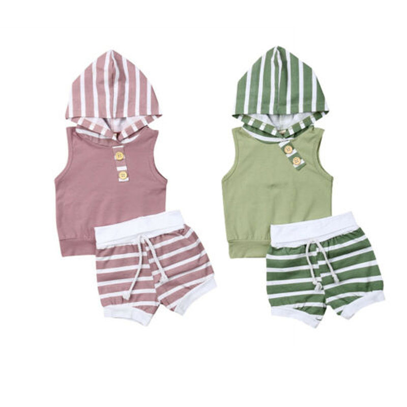 Summer Newborn Infant Baby Girls Boys Hooded Stripe Tops Vest Shorts Pants Outfits Set Clothes 0-18M, Green
Summer Newborn Infant Baby Girls Boys Hooded Stripe Tops Vest Shorts Pants Outfits Set Clothes 0-18M, Green