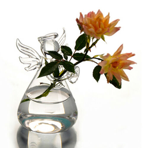Beautiful Modern Cute Glass Angel Shape Flower Plant Hanging Vase Home Office Wedding Decor 1pcs