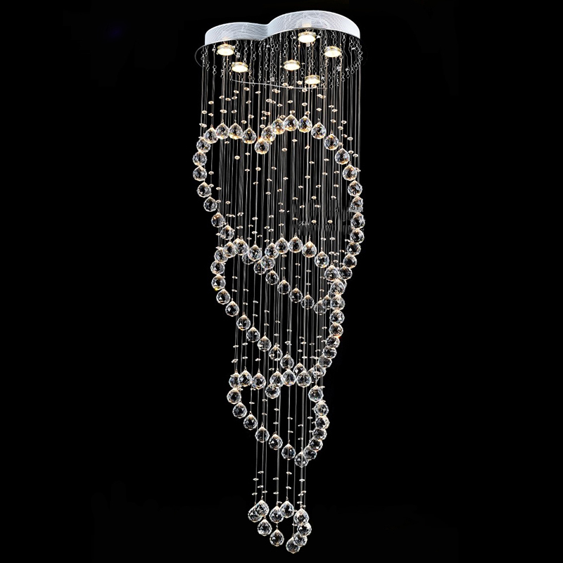 Modern Minimalist Living room Bedroom Ceiling Crystal chandelier Light Led Chandeliers lighting Hanging wire Crystal lamp Lustre Chandelier