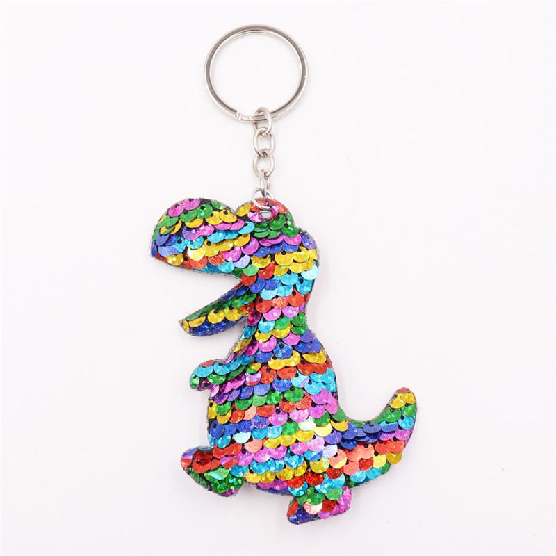30pcs/Lot Animal Keychain Glitter Pompom Sequins Key Chain Gifts Women Car Bag Accessories Key Ring Wedding Souvenir for Guests