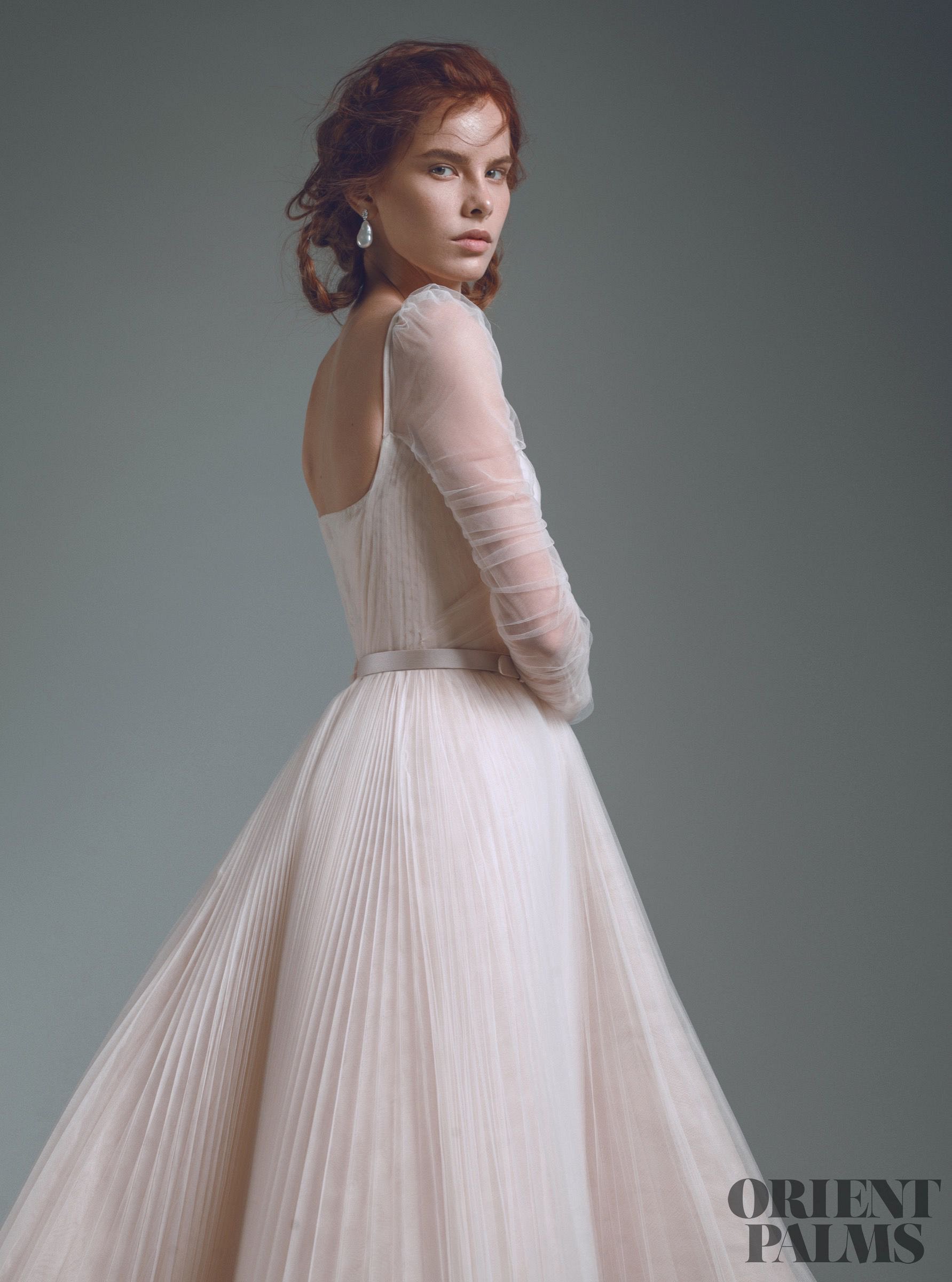 Elegant Evening Dresses Square Neck Tulle Long Sleeve A Line Floor Length Ruffles Prom Dress Custom Made Formal Occasion Gowns