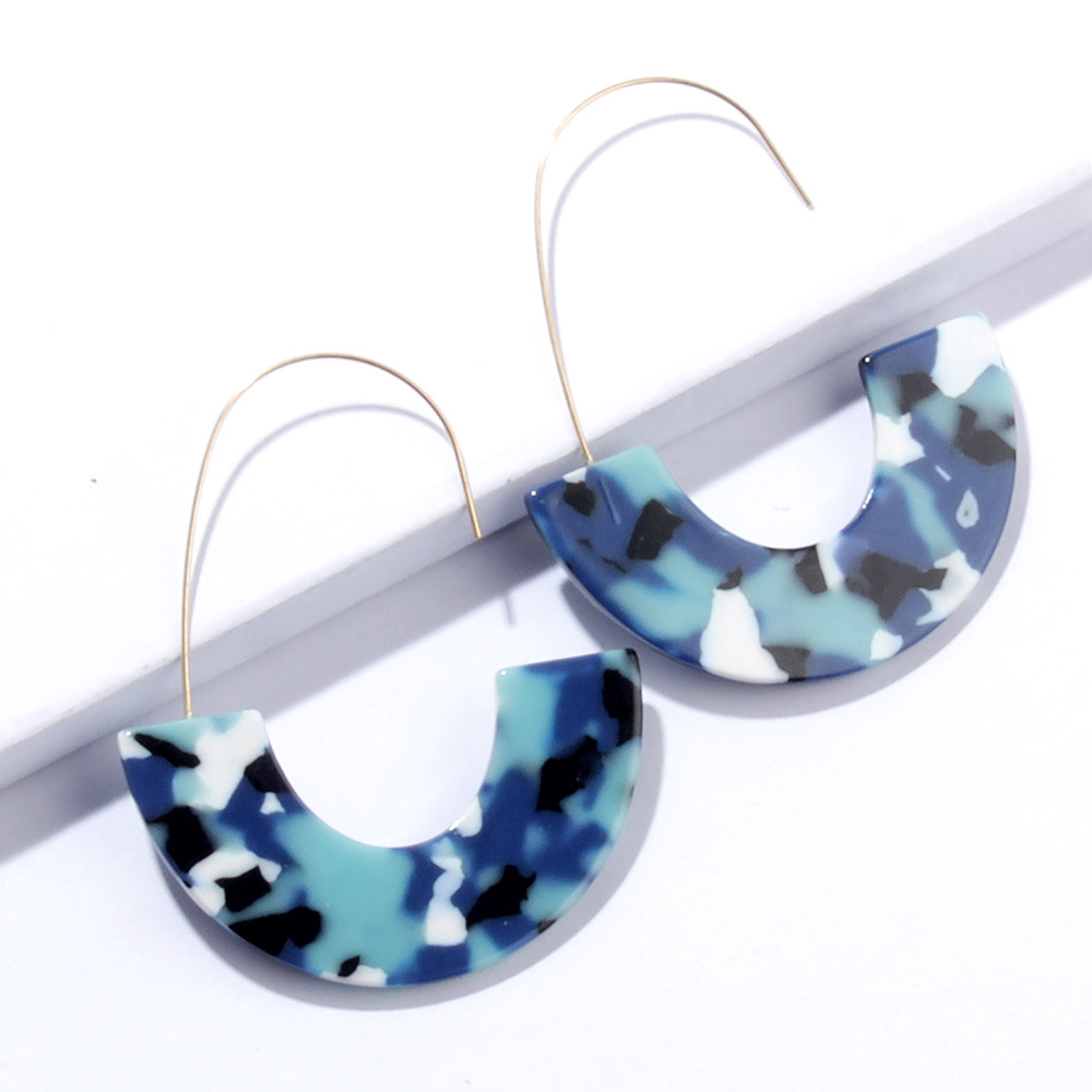 Acrylic earrings statement turtle ring earrings resin line pendant pendant earrings ladies fashion jewelry