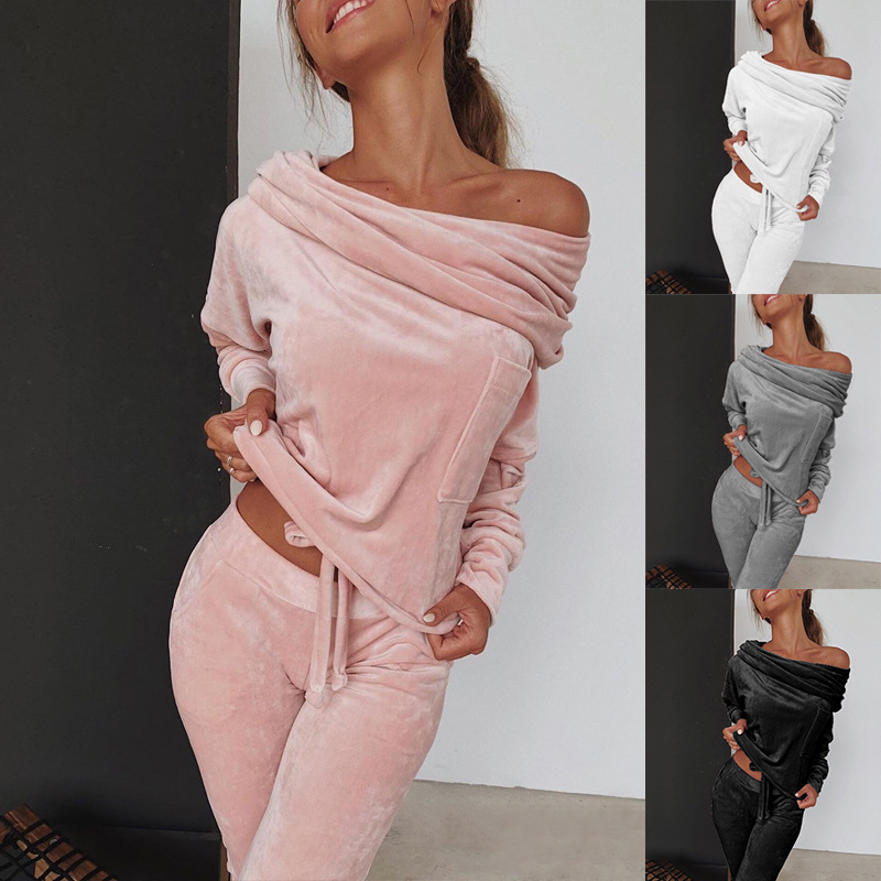 OMSJ 2019 Autumn Fashion Casual Tracksuit One Shoulder Long Sleeve Top And Long Pants Two Piece Set Sport Suit Women Tracksuit, White
OMSJ 2019 Autumn Fashion Casual Tracksuit One Shoulder Long Sleeve Top And Long Pants Two Piece Set Sport Suit Women Tracksuit, White