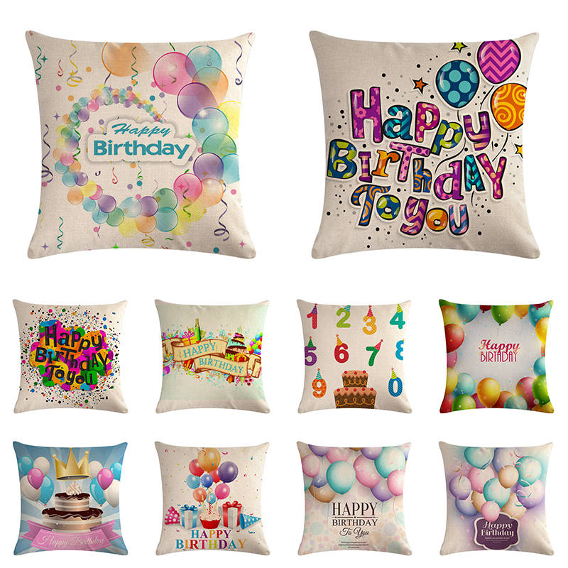 45*45cm Lovely Color Balloon Happy Birthday Pattern Pillow Cover for Birthday Party Square Sofa Cushion Cover, Beige
45*45cm Lovely Color Balloon Happy Birthday Pattern Pillow Cover for Birthday Party Square Sofa Cushion Cover, Beige