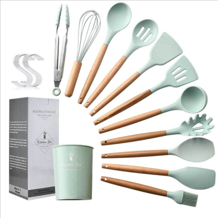 Silicone Cooking Utensils Set Non-stick Cookware The wooden handle Easy to clean Egg Beaters Shovel Spoon Soup Tool Sets
Silicone Cooking Utensils Set Non-stick Cookware The wooden handle Easy to clean Egg Beaters Shovel Spoon Soup Tool Sets
