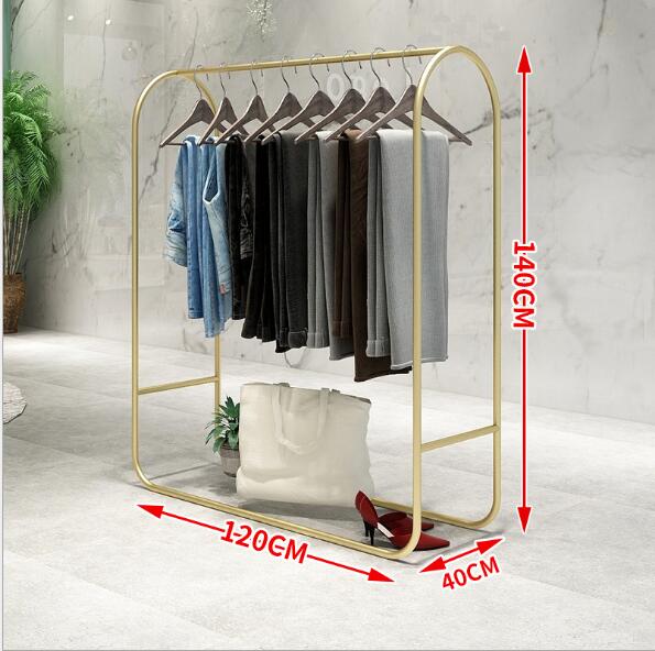 Nordic Golden Middle island clothing Shop rack Commercial Furniture Show Stand Multi-functional Stands Women's cloth store