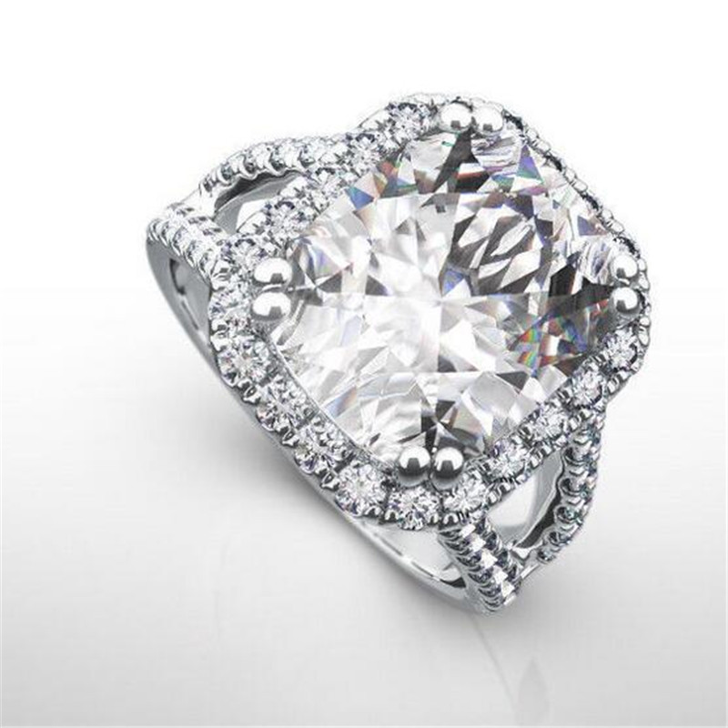 New Arrival Sparkling Luxury Jewelry Astor Cutting 925 Sterling Silver&Gold Fill White Topaz CZ Diamond Women Engagement Band Ring Gift