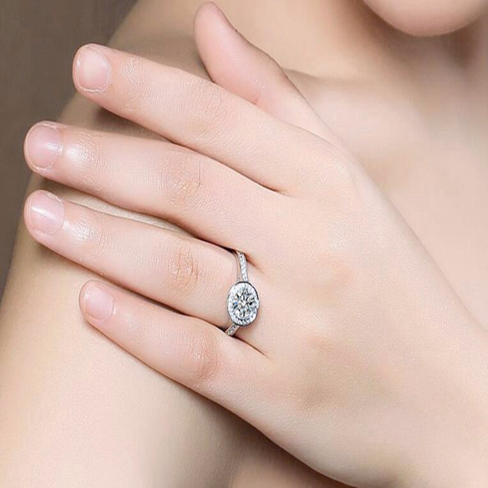 Diamond Ring 5 ct 11mm Round Cut Lab diamond solitaine in 14K 585 White Gold Engagement&Wedding for womens S200110