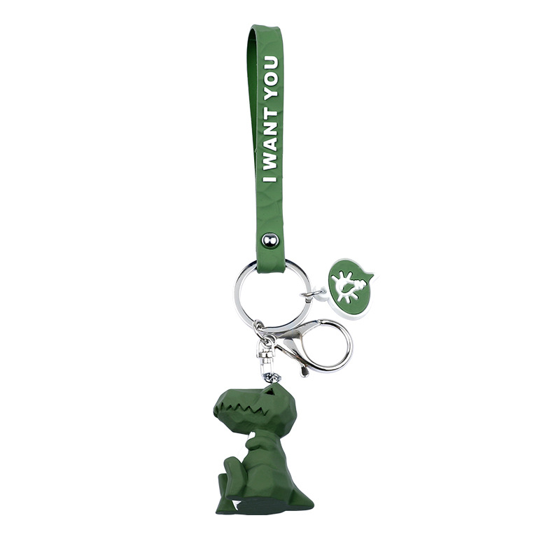 Cute Cartoon Key Rings 3D Keychains Creative Geometric Faceted Dinosaur Panda Rabbit Cat Res Animal Doll Couple Car Keyrings Chain Bag Charm