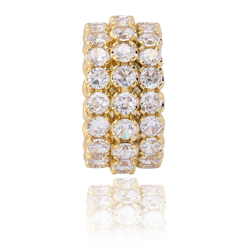 New Arrival Hip Hop Engagement Ring 18K Gold Plated Iced Out Cubic Zirconia Mens Womens Band Bling Diamond CZ Zircon Stone Finger Rings Jewelry Gifts 