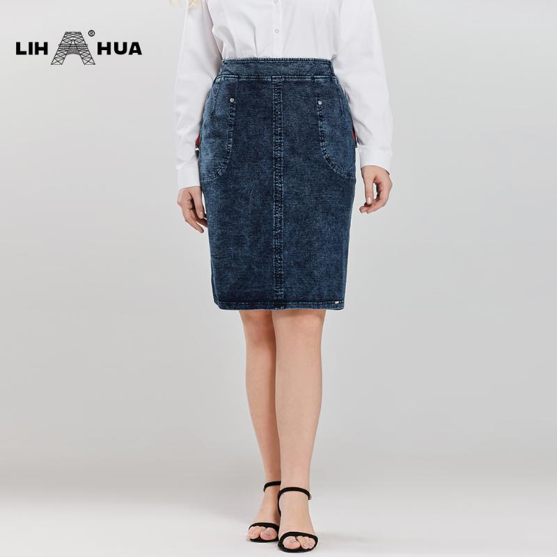 LIH HUA Women's Plus Size Casual Denim Skirt High Flexibility Fashion Skirt Knitted Denim, Royal blue
LIH HUA Women's Plus Size Casual Denim Skirt High Flexibility Fashion Skirt Knitted Denim, Royal blue