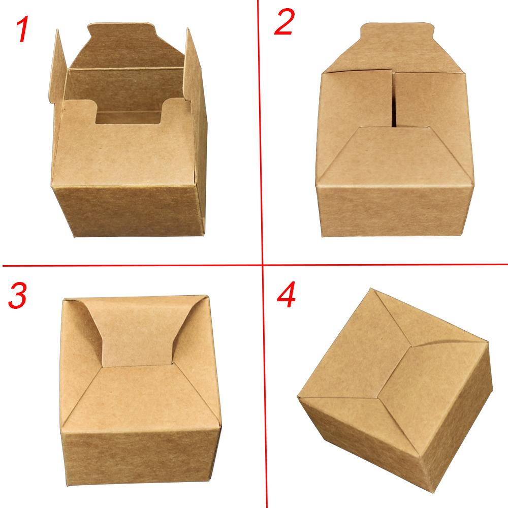 50pcslot 3 Colored 4x4x3cm Kraft Paper Box Foldable Face Cream Packing Paperboard Boxes Jewelry Package Ointment Bottle Boxes7186697