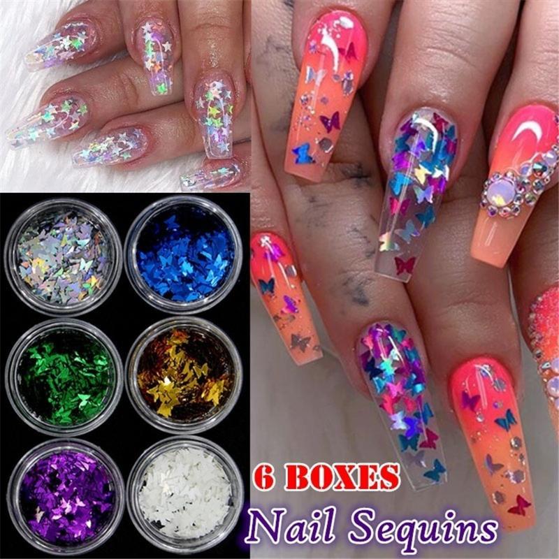 Random Color 6 Box/Set 3D Mirror Metal Butterfly Nail Sequins Holographic Nail Glitter Thin Sparkly Flakes Art Decoration
Random Color 6 Box/Set 3D Mirror Metal Butterfly Nail Sequins Holographic Nail Glitter Thin Sparkly Flakes Art Decoration