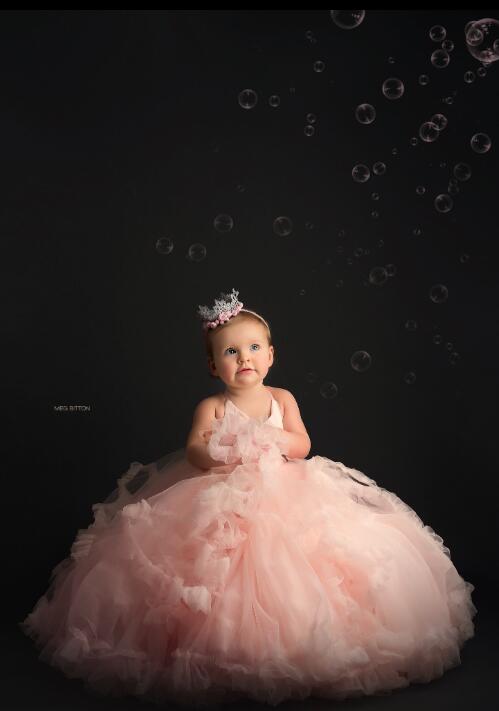 2020 Princess Light Pink Flower Girls Dresses Spagheti Tiered Ruffles Puffy Girl Pageant Birthday Kids Dress For Wedding