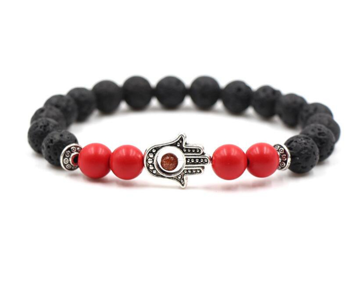 Maya Bracelet Charm Marble Beaded Bracelet Eye Beads Lava Beads Cure Energy Aura Gifts