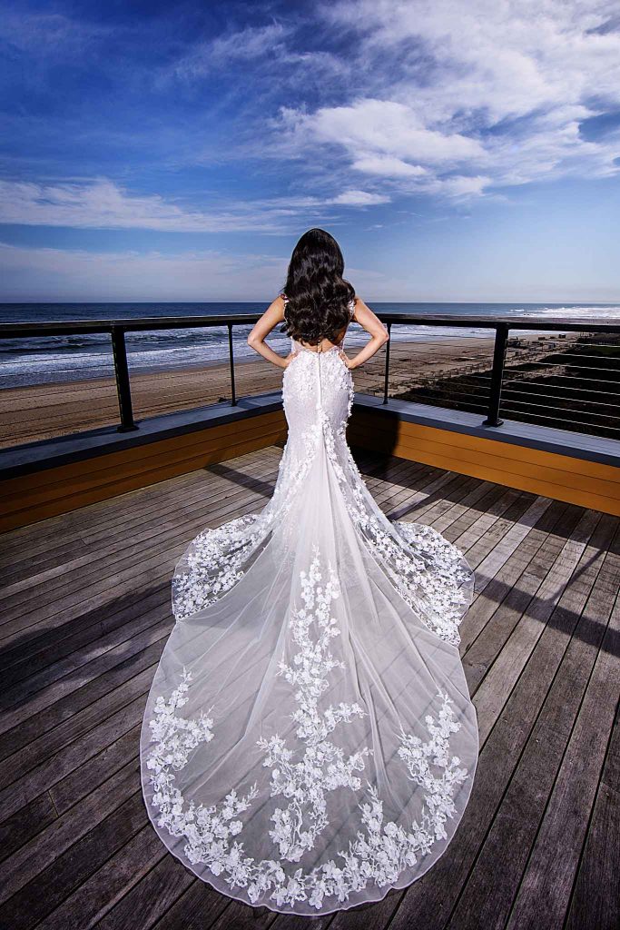 2019 Berta Mermaid Wedding Dresses Lace 3D Floral Appliqued Sexy Back Court Train Bohemian Wedding Dress Custom Made Plus Size Bridal Gowns