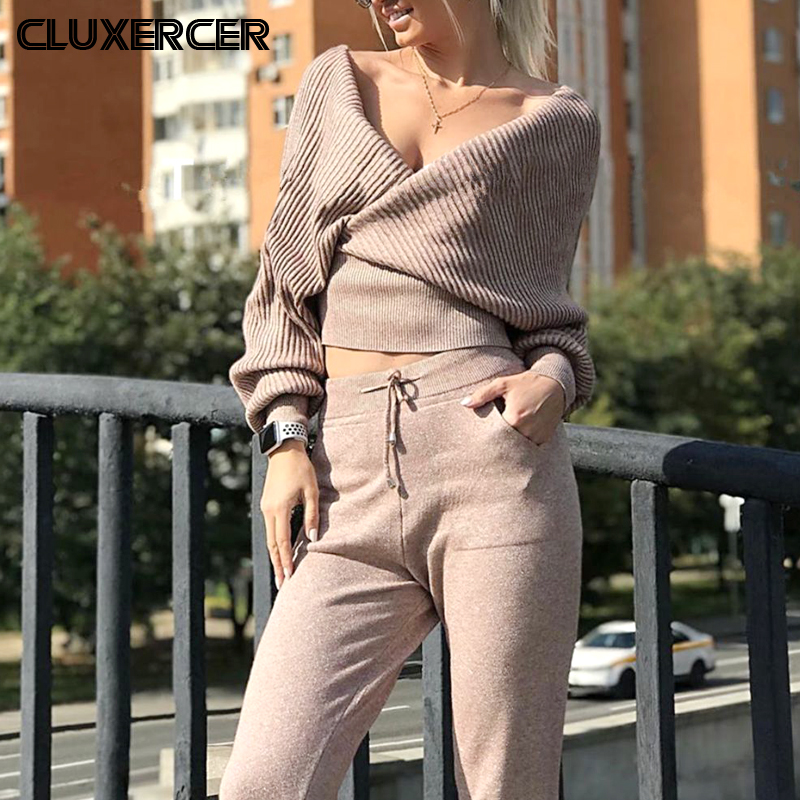 Sexy V Neck Women Knitted Tracksuit Suits Two Piece Set Female Spring Autumn Elegant Batwing Sleeve Outfit, Black
Sexy V Neck Women Knitted Tracksuit Suits Two Piece Set Female Spring Autumn Elegant Batwing Sleeve Outfit, Black