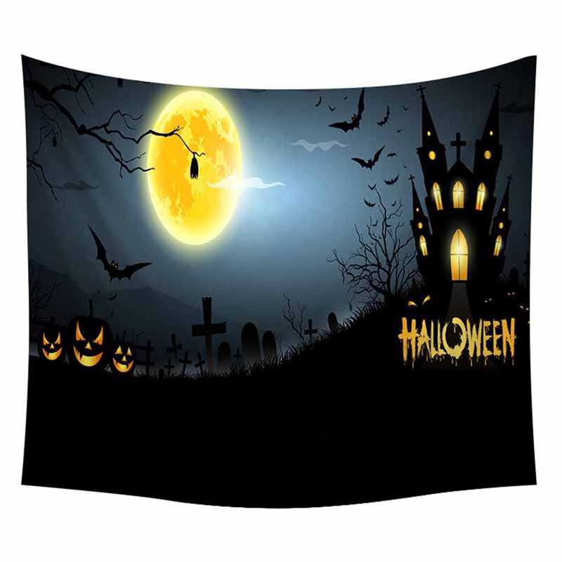 DIY Wall-mounted Home Decorations 60 x 80 inch Tapestry Halloween Pumpkin Ghost Peculiar Gifts Decorations for Party #0907