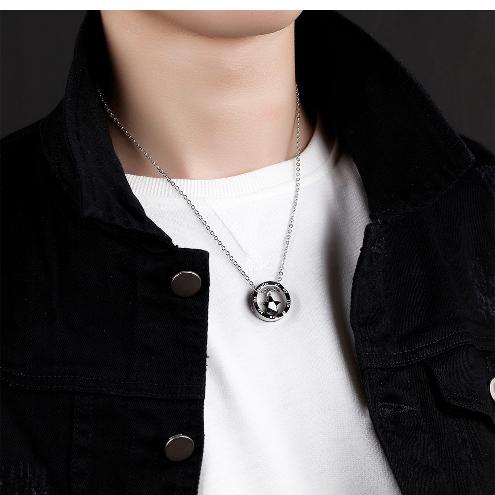Mini Five-Pointed Star Couple Pendant Necklace Diamond Stone 316L Stainless Steel 14k Gold Plated Titanium Steel Lover Necklace Jewelry