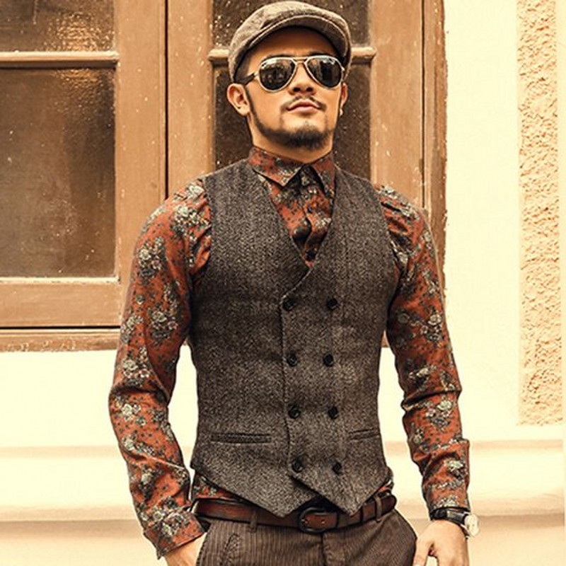 Brown Double Breasted Groom Vests 2019 Wool Tweed Formal Groom's Wear Suit Vest Men's Wedding Tuxedo Waistcoat Plus Size, As pictures
Brown Double Breasted Groom Vests 2019 Wool Tweed Formal Groom's Wear Suit Vest Men's Wedding Tuxedo Waistcoat Plus Size, As pictures