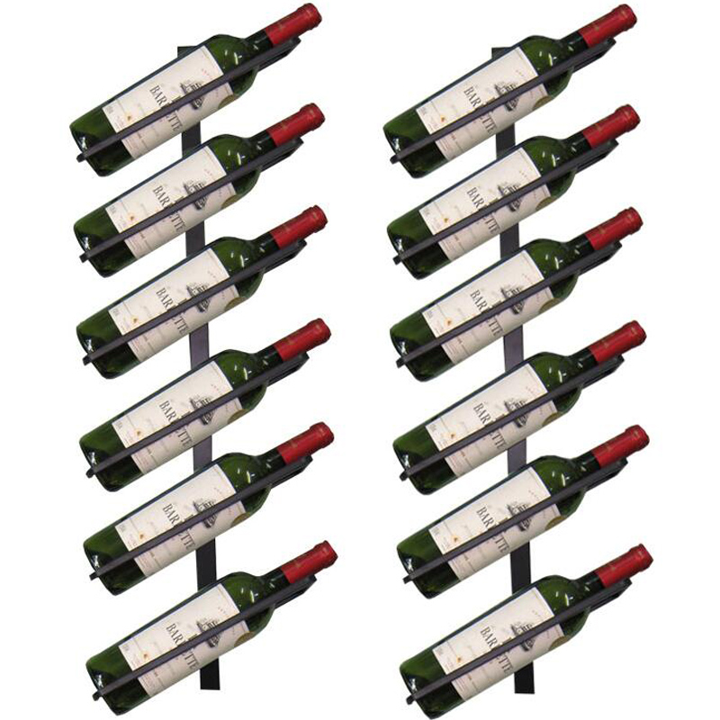 Factory Promotion Hihg Quality Iron Wall Mounted Wine Holder European-style Wine Rack Bottle Display Stand Rack Organizer