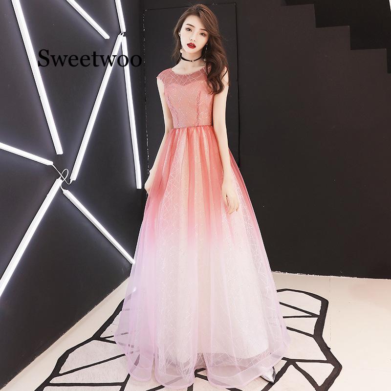 

SWEETWOO 2020 Red Long Dress Women Ladies Slim Party Dress Elegant Round Neck Women Sequined Lace Mesh Robe Femme Summer