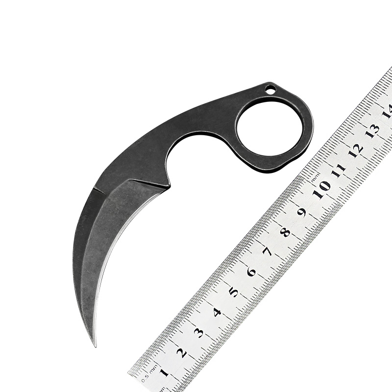 Top Quality Tactical Claw Knife 440C Black / White Stone Wash Blade Steel Handle Karambit With ABS K Sheath