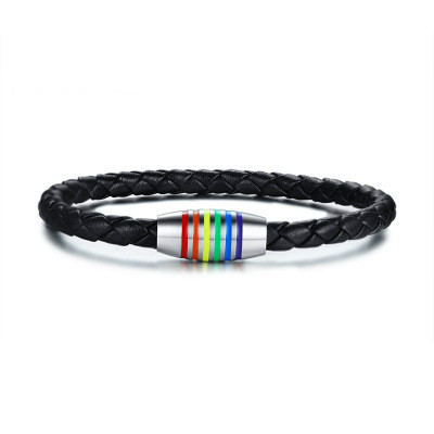 Black Pride Genuine Leather Bangles Rainbow Gay Lesbian Bracelet Stainless Steel Jewelry With Magnetic Clasp PB-014B
Black Pride Genuine Leather Bangles Rainbow Gay Lesbian Bracelet Stainless Steel Jewelry With Magnetic Clasp PB-014B