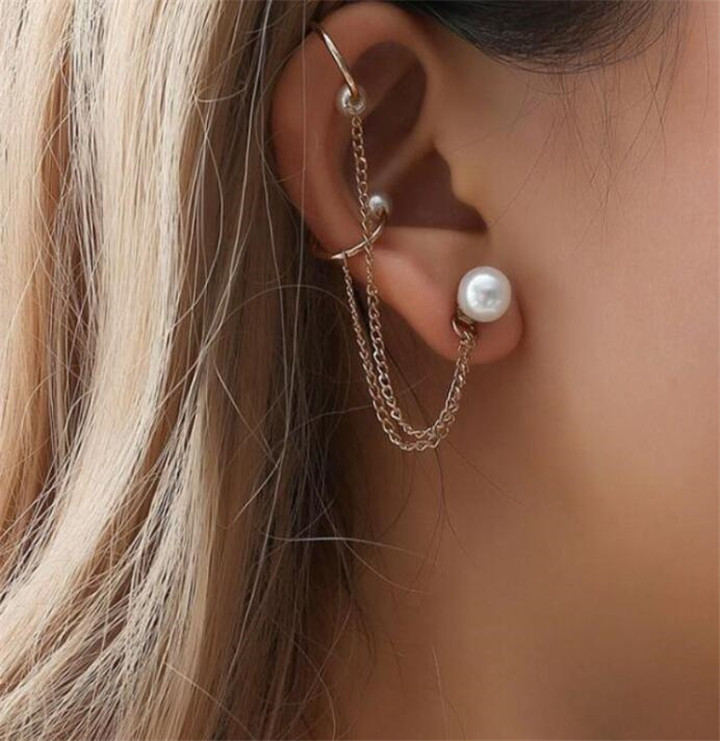 2019 New Fashion Tassel Chain Imitation Pearl Earrings For Women Punk Style Ear Cuff Clip Earrings Female Jewelry T343, Silver
2019 New Fashion Tassel Chain Imitation Pearl Earrings For Women Punk Style Ear Cuff Clip Earrings Female Jewelry T343, Silver