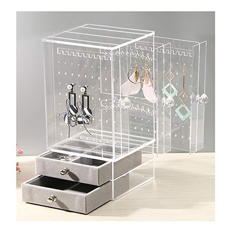 Clear Acrylic Jewelry Organizer Storage Box Display Stand For Girls Gift Women Earring Ring Box Rack With Drawer Bracelet Hanger
Clear Acrylic Jewelry Organizer Storage Box Display Stand For Girls Gift Women Earring Ring Box Rack With Drawer Bracelet Hanger