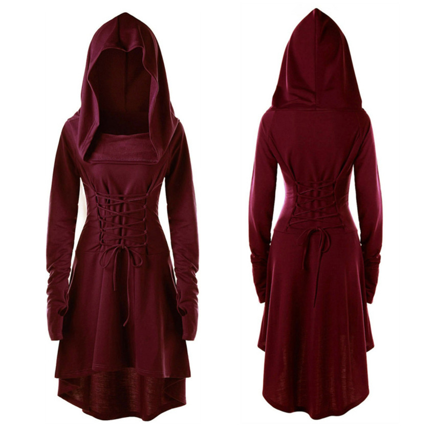 S-5XL Lady Hooded Dress Middle Ages Renaissance Halloween Archer Cosplay Costumes Vintage Medieval Bandage Party Vestido, Black;red
S-5XL Lady Hooded Dress Middle Ages Renaissance Halloween Archer Cosplay Costumes Vintage Medieval Bandage Party Vestido, Black;red