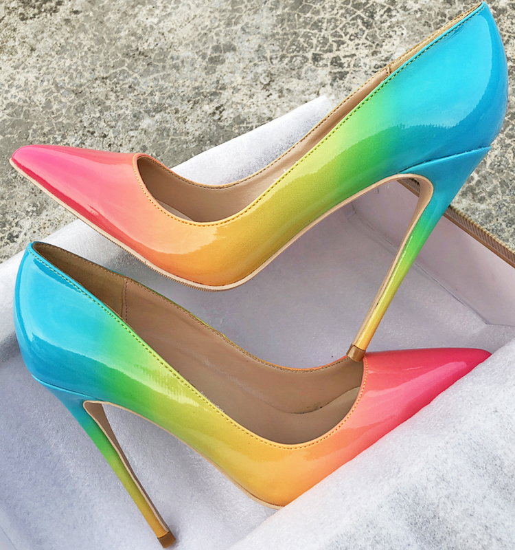 Free Shipping women lady 2019 sexy candy Rainbow Patent Leather Poined Toes Wedding heels Stiletto High Heels shoes pumps 12cm 120mm 10cm, 8cm
Free Shipping women lady 2019 sexy candy Rainbow Patent Leather Poined Toes Wedding heels Stiletto High Heels shoes pumps 12cm 120mm 10cm, 8cm