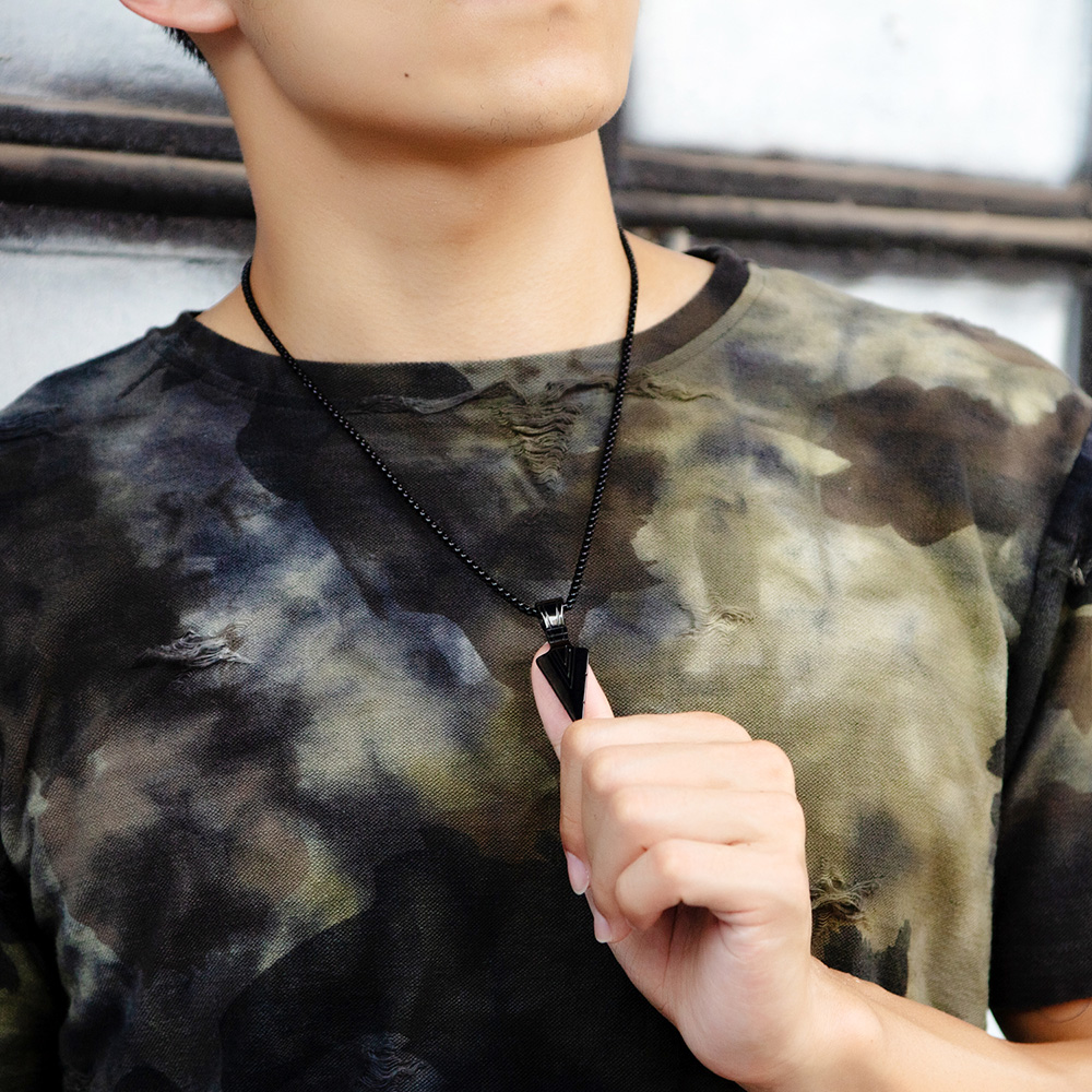 Spearhead Arrowhead Pendants Necklace Jewelry Mens Retro Style Stainless Steel Gold Plated Casting Necklace Jewelry Gold/Silver/Black