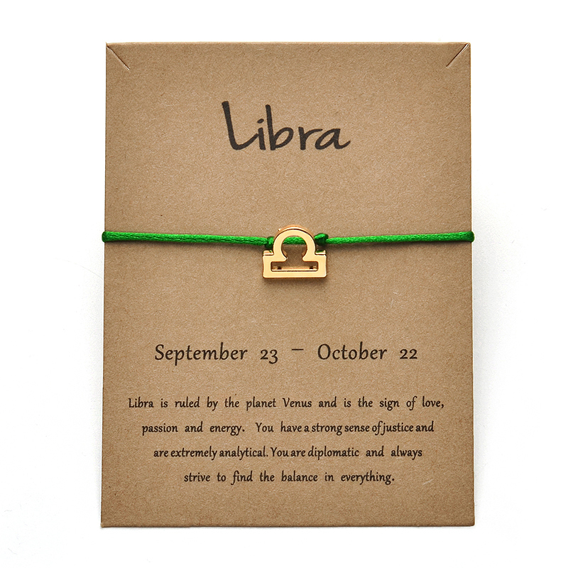 Green Colors Gold Card Fashion Jewelry 12 Constellations Zodiac Woven Bracelet Bangles For Women
Green Colors Gold Card Fashion Jewelry 12 Constellations Zodiac Woven Bracelet Bangles For Women
