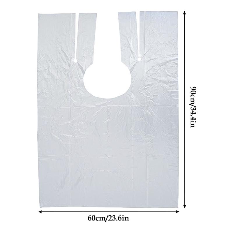 Disposable Aprons Hair Dye Cape Durable PE Waterproof Apron Hair Salon Haircut Emu Transparent Hairdressing Cloth