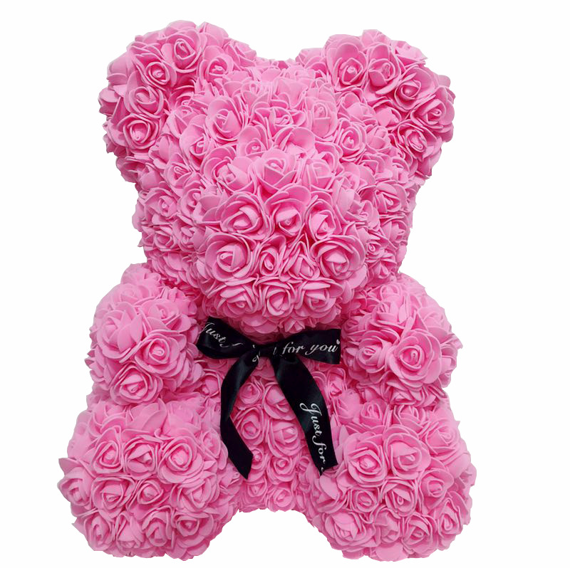 25cm Artificial Flowers Rose Bear Gift Dropship Birthday Day Present Room Wedding Valentine's Girlfriend Decoration Christmas
