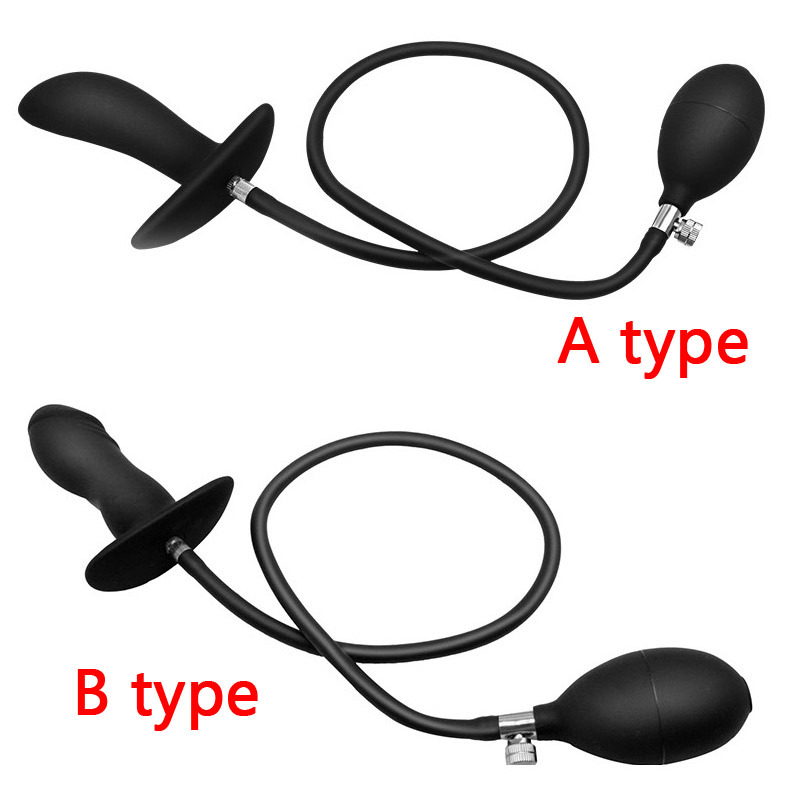 Inflatable Anal Plug Separate Pump Prostate Massager Silicone Butt Plug Anal Plug Anus Extender Sex Toys for Women Men Y200422