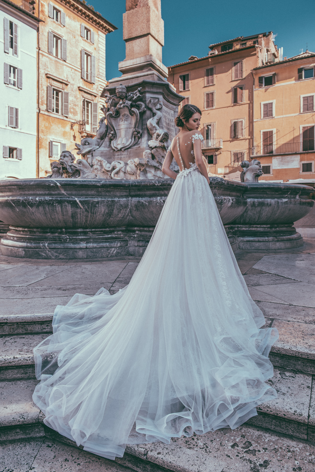 Julia Kontogruni Beach Wedding Dresses 2019 V Neck Lace Thigh High Slits Boho Wedding Dress Custom Made Bridal Gowns