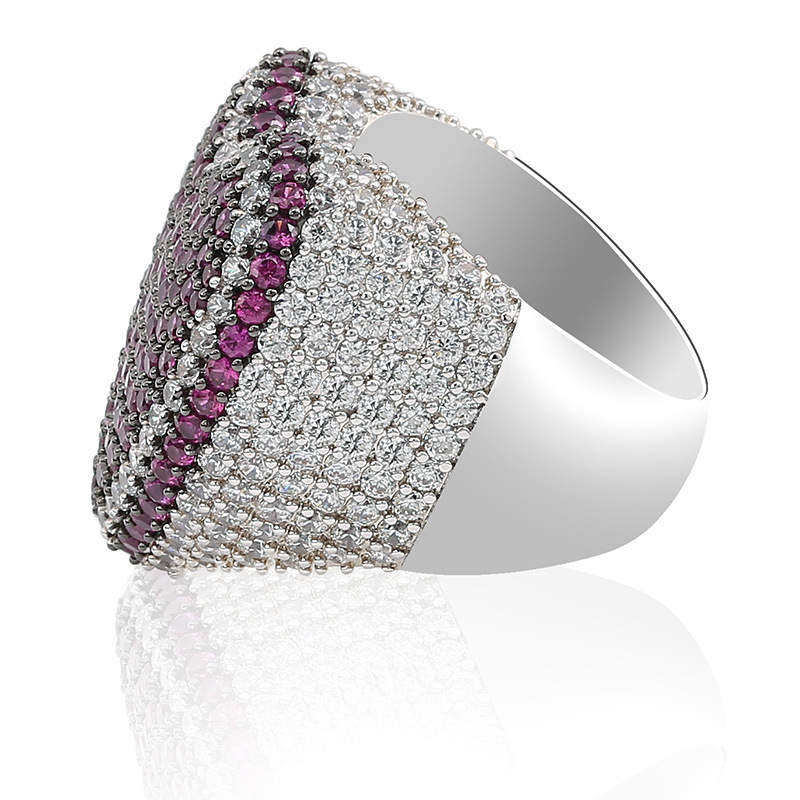 Elegant Unisex Love Heart Diamond Ring with Hip Hop Style - Great for Weddings & Holidays