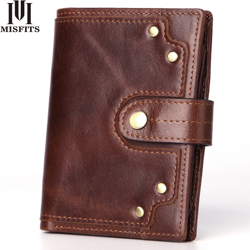 genuine leather men's wallet with coin pocket vintage rivet design male purse card holder slim hasp money bag women short wallet, Brown
genuine leather men's wallet with coin pocket vintage rivet design male purse card holder slim hasp money bag women short wallet, Brown