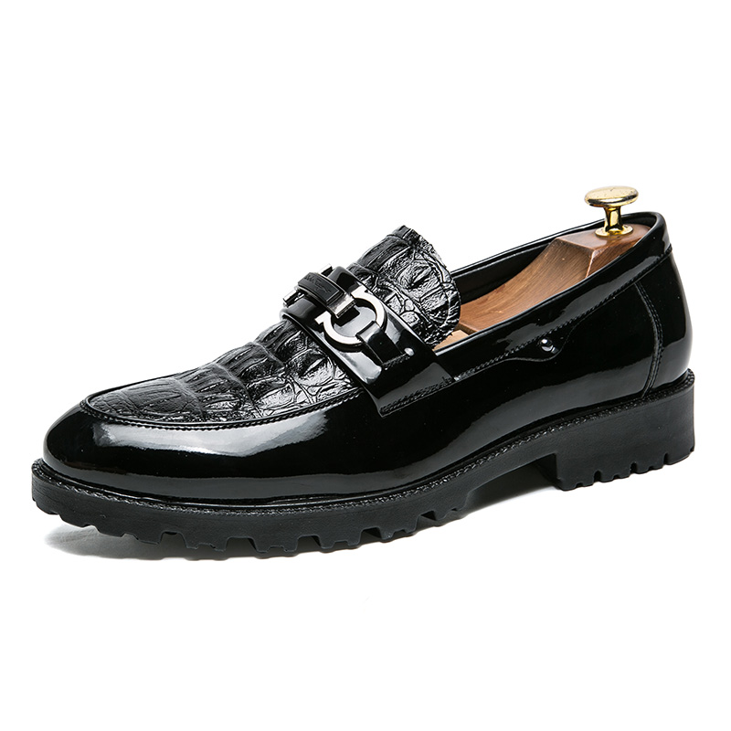 Hot Sale-Fashion Men Leather Loafers Brand Shoes Classic Brogue Mans Footwear Formal Shoes Men Casual Water Chestnut Chaussure Homme