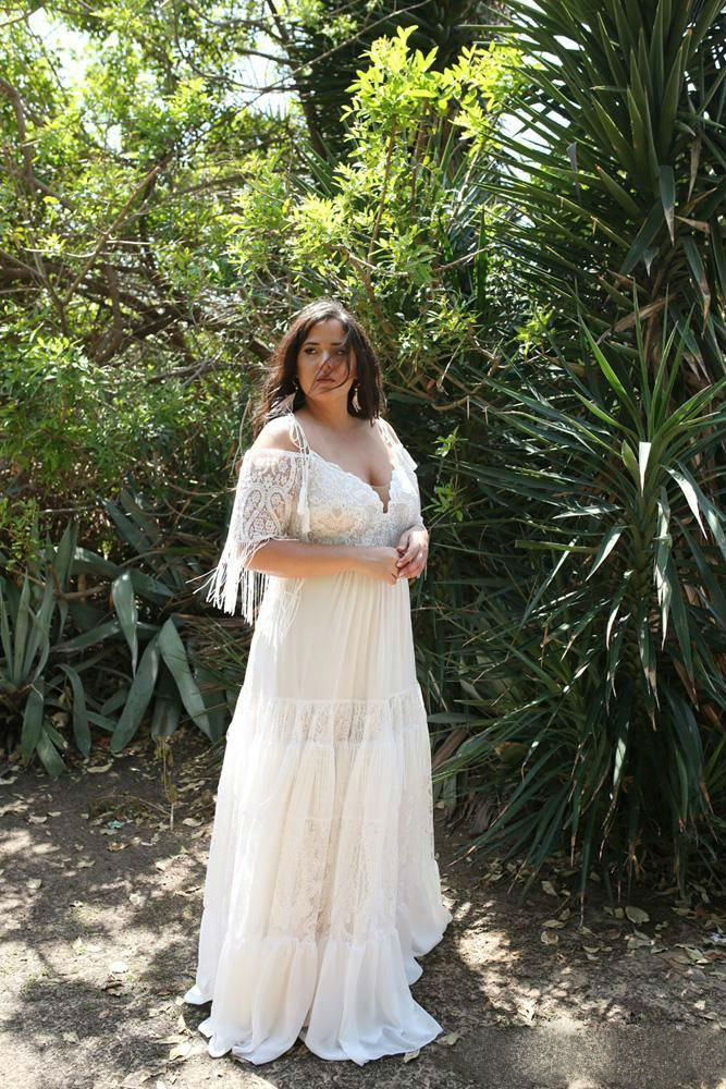 plus size bohemia wedding dresses off shoulder lace spaghetti straps chiffon beach wedding dress bridal gowns robe de marie