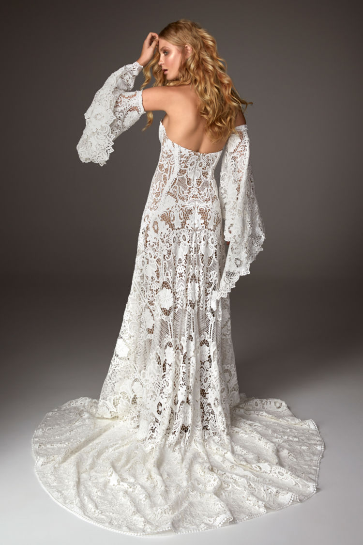 Classic Mermaid Dresses Sweetheart Lace Appliques Sweep Train Bohemian Wedding Dress Custom abiti da sposa Detachable Sleeves