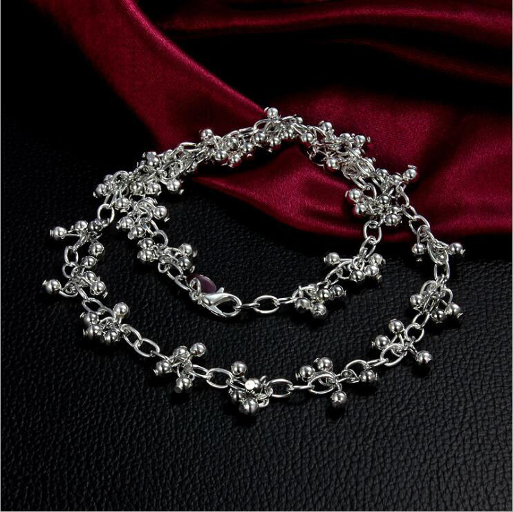 High grade Light bead necklaces hanging grapes sterling silver plate necklace STSN156,fashion 925 silver Chains necklace factory direct sale