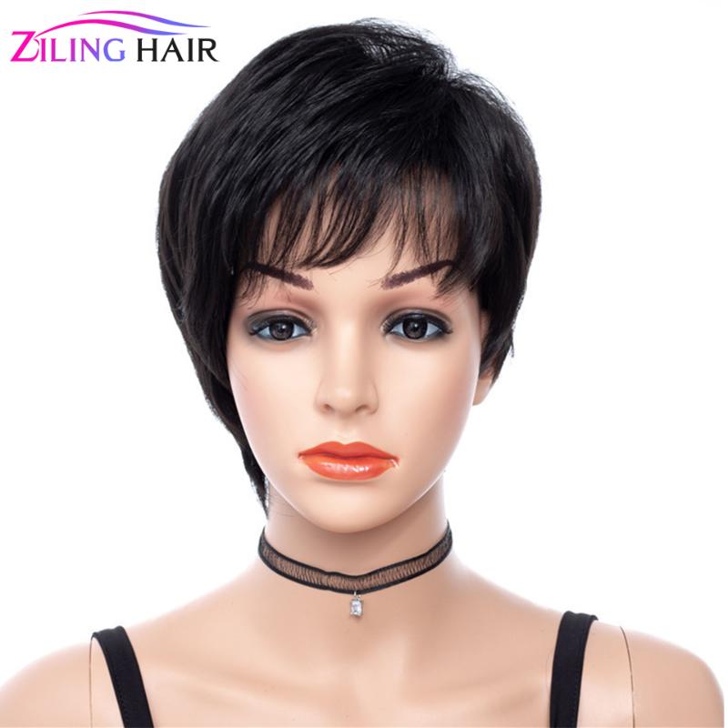 synthetic short black natural bangs wig for women lightweight women's cosplay wig with bangs Ziling hair, #1b
synthetic short black natural bangs wig for women lightweight women's cosplay wig with bangs Ziling hair, #1b