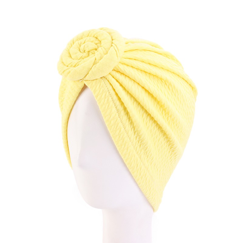 Cotton Turban Muslim Women Headwear Cap Flower Knot Hat Ladies Head Wrap Solid Color Hair Accessories New Arrival